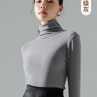 磨毛打底衫女秋冬季保暖内搭黑色半高领长袖双面加绒加厚2025 S