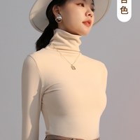 磨毛打底衫女秋冬季保暖内搭黑色半高领长袖双面加绒加厚2025 L