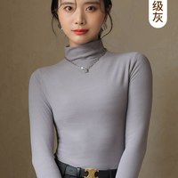 磨毛打底衫女秋冬季保暖内搭黑色半高领长袖双面加绒加厚2025 L