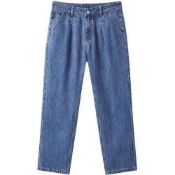gxgjeans 真五折 美式时尚宽松休闲裤子牛仔长裤 蓝色