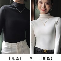 磨毛打底衫女秋冬季保暖内搭黑色半高领长袖双面加绒加厚2025 L