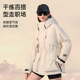 高梵风衣壳【陈昊宇同款】奢华户外鹅绒服4.0五分短款户外羽绒服女冬 4.0黑色 L