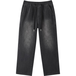 gxgjeans 真五折！美式水洗设计宽松时尚牛仔裤 黑灰