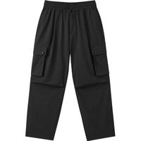 gxgjeans 【限时五折】 美式口袋设计宽松松紧腰工装休闲长裤 黑色