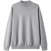 gxgjeans 真五折！美式基础打底半高领毛衣线衫 浅灰色