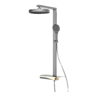 瑞尔特（R&T）淋浴花洒钢琴大按键按摩背喷大置物台花洒套装 K31E枪灰色（带数显模式）