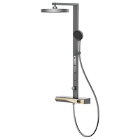 瑞尔特（R&T）淋浴花洒钢琴大按键按摩背喷大置物台花洒套装 K31P枪灰（冷热背喷）