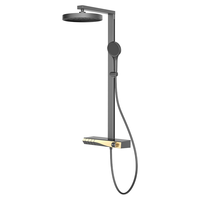 瑞尔特（R&T）淋浴花洒钢琴大按键按摩背喷大置物台花洒套装 K31枪灰（冷热无背喷）
