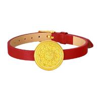 梦金园 福字八宝罗盘黄金手饰转运珠手表足金手链男女