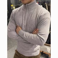 秋冬美式加厚半拉链毛衣帅气立领套头休闲针织衫保暖长袖外套