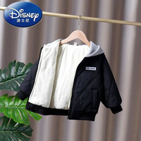 迪士尼（Disney）男童外套冬款秋冬二八月外套春秋款洋气薄棉外套夹棉童装 黑颜色 夹棉