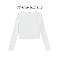 Charlie Luciano彩扣小众打底衫秋季新款24762情侣男女同款小众cl针织衫潮 白色