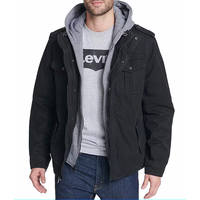 Levi's 男夹克外套棉服工装多口袋秋冬棉袄抓绒休闲连帽纯棉