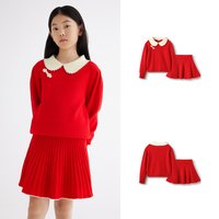 巴拉巴拉童装儿童外套女童棉服男童上衣宝宝套装两件套2025冬装潮 套装-新年红