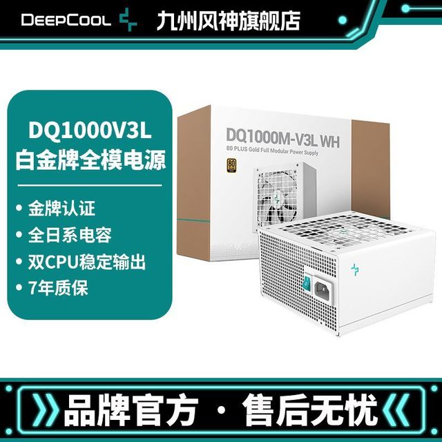 九州风神 金牌全模组1000W白色电源DQ1000MV3L稳定输出