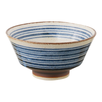 美浓烧（Mino Yaki）日式餐具高颜值高脚米饭碗陶瓷饭碗家用釉下彩日本进口 南国之雨