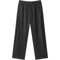 gxgjeans 男装休闲裤 垂感薄款明线宽松弯刀裤 黑色 L