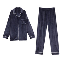 欧迪芬(Ordifen)秋冬服女长毛绒可外穿男士/女士家居服套装PH371D (男士)深蓝色-PH3702 L (165/95)