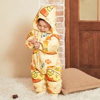 羽绒服婴儿连体衣连帽保暖秋冬季加绒加厚宝宝衣服冬装外出