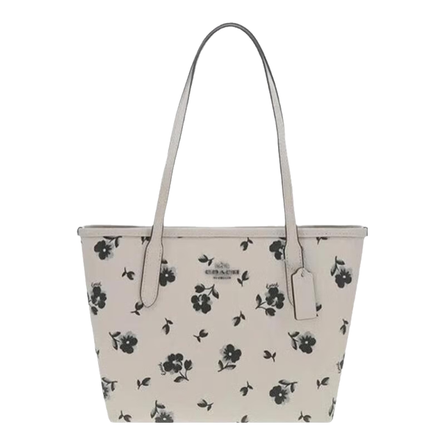 COACH 女包CITY23通勤单肩托特包 白垩彩CBL04 圣诞