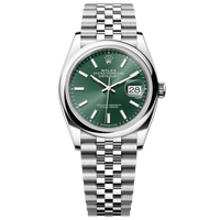 ROLEX 日志型 自动机械机芯 100米防水 36mm 男女同款 瑞表 薄荷绿色