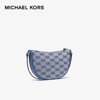 MICHAEL KORS 圣诞新品礼物轻奢MK女包DOVER手提单肩斜挎包小号牛仔蓝/白色