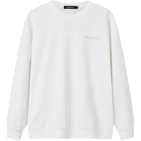 gxgjeans男装 2024年秋季黑色套头刺绣圆领卫衣 3色可选 白色 2XL (185)