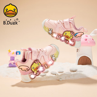 B.Duck/小黄鸭 小黄鸭童鞋女童运动鞋 发光保暖 冬季款 粉色 29码
