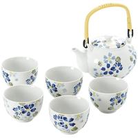 千代源有田烧陶瓷茶具套装整套礼盒搬家送人功夫茶茶壶茶杯 落樱 6件套