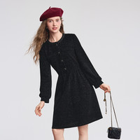 百图 高级感小香风收腰连衣裙