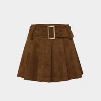 MOUSSY 复古学院风A字简约百褶半身裙 028IAA31-1017