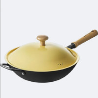炊大皇 家用无涂层炒锅免开锅不锈不粘电磁炉燃气灶专用炒菜锅铁锅  28cm