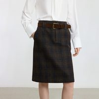 LILY 2025冬季 女士羊毛混纺直筒裙 125419C6926