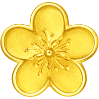 CHOW TAI FOOK 周大福 花月佳期系列 F217845 桃花足金转运珠 2.15g