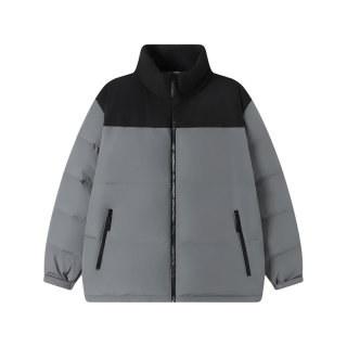 京东京造羽绒服男夹克白鸭绒潮流面包服25冬季 高级灰 立领 XL