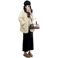 浪莎黑色毛呢半身裙女冬季2025新款中长款高腰a字开叉韩版显瘦包臀裙