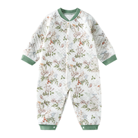 欧孕（OUYUN）婴儿衣服夹棉连体衣秋冬季新生儿衣服暖姜空气层哈衣