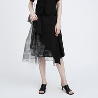 S.DEER 女士时尚不规则印花A字长裙 S221Z1103