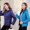 2025冬双面穿羽绒服女轻薄短款连帽外套大码两面穿薄款冬装潮 2XL