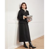 爱依服 2025冬季新款韩版通勤气质呢绒上下套裙