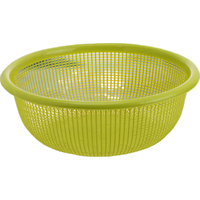 茶花 洗菜篮子沥水篮塑料加厚滤水筛厨房客厅水果篮洗菜篮 小号 绿色 直径30CM