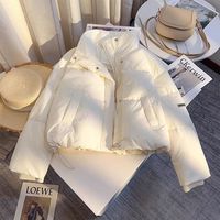 米白色立领面包服女短款2025冬季高级感超好看保暖外套