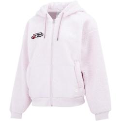 adidas NEO 连帽长袖时尚女装保暖摇粒绒外套运动休闲棉衣