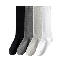 浪莎袜子男100%纯棉小腿袜男士休闲商务袜加长全棉舒适秋冬季长筒袜子 黑色