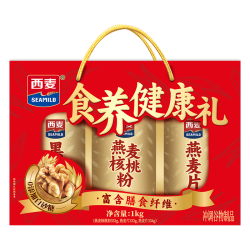 西麦 食养礼盒1000g黑麦核桃粉燕麦片中老年年货