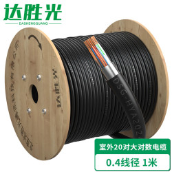 达胜光 室外20对大对数通信线缆 HYA 20*2*0.4线径阻燃PE外被1米 电话语音市话数据电缆 DSG-HYA2024