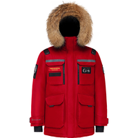波司登（BOSIDENG）25年新款极地极寒95绒鹅绒羽绒服中长款男女同款骐骥红连帽外套 中国红1215