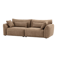 NORHOR北欧表情/法式奶油风简约/ANC猫抓布艺分体沙发/客厅仿皮四人位 浅驼色(2.52米) 其他