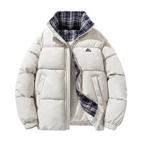 LONSDALE 龙狮戴尔 户外格纹拼色立领棉服 DZ514U68100