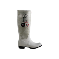 HUNTER女鞋限定兔子挂件款女士惠灵顿骑士靴户外露营长筒靴女靴 珠光白/WIB